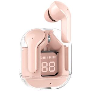 Casque Bluetooth Eko - Modèle Crystal, Rose, Sans Fil, TWS, Affichage LED - Publicité Casque Bluetooth Eko - Modèle Crystal, Rose, Sans Fil, TWS, Affichage LED - Publicité