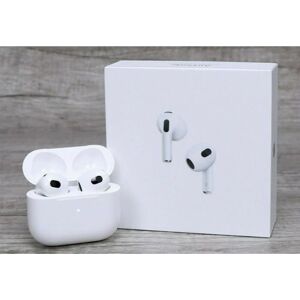 Écouteurs reconditionnés Apple airpods 3ème génération avec étui de chargement sans fil Blanc - Publicité Écouteurs reconditionnés Apple airpods 3ème génération avec étui de chargement sans fil Blanc - Publicité