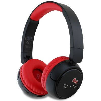 Casque Bluetooth avec Logo Visage Hello Kitty - Rouge - Publicité Casque Bluetooth avec Logo Visage Hello Kitty - Rouge - Publicité