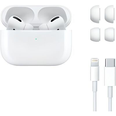 Apple AirPods Pro 2021 Blanc avec boîtier de charge MagSafe Ecouteurs sans fil True Wireless à réduction du bruit Blanc - Publicité Apple AirPods Pro 2021 Blanc avec boîtier de charge MagSafe Ecouteurs sans fil True Wireless à réduction du bruit Blanc - Publicité