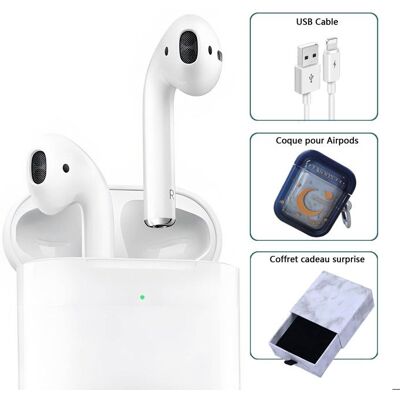 Apple AirPods 2 génération Écouteurs- Casque Audio (Blanc) Blanc - Publicité Apple AirPods 2 génération Écouteurs- Casque Audio (Blanc) Blanc - Publicité