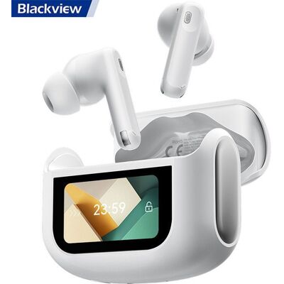 Blackview AirBuds 12 - Écouteurs True Wireless BT 5.4 ANC/ENC IPX7 28h Blanc Blanc - Publicité Blackview AirBuds 12 - Écouteurs True Wireless BT 5.4 ANC/ENC IPX7 28h Blanc Blanc - Publicité