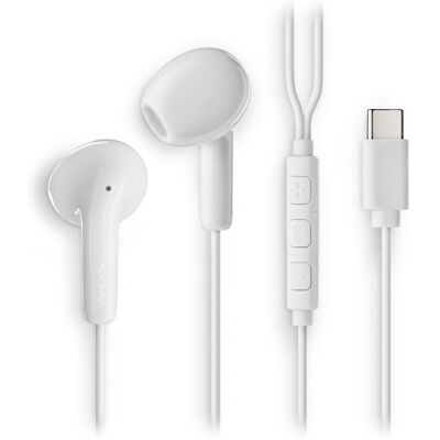 Écouteurs intra-auriculaires - NGS - Cross Glide White - USB-C - Microphone intégré - Contrôle du volume Blanc - Publicité Écouteurs intra-auriculaires - NGS - Cross Glide White - USB-C - Microphone intégré - Contrôle du volume Blanc - Publicité