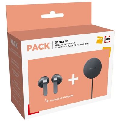 Ecouteurs Samsung Buds4 + Pad charge à induction 25W - Publicité Ecouteurs Samsung Buds4 + Pad charge à induction 25W - Publicité