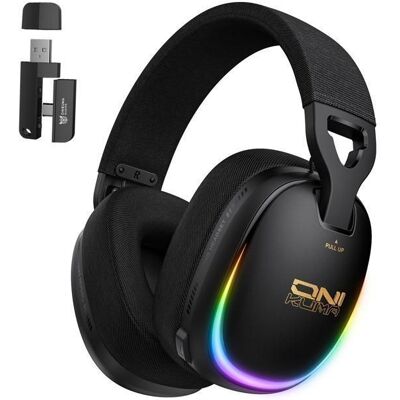 ONIKUMA Casque gamer bluetooth - sans fil - pour PC PS5 PS4 - 60 heures pour - avec Microphone - Noir Noir - Publicité ONIKUMA Casque gamer bluetooth - sans fil - pour PC PS5 PS4 - 60 heures pour - avec Microphone - Noir Noir - Publicité