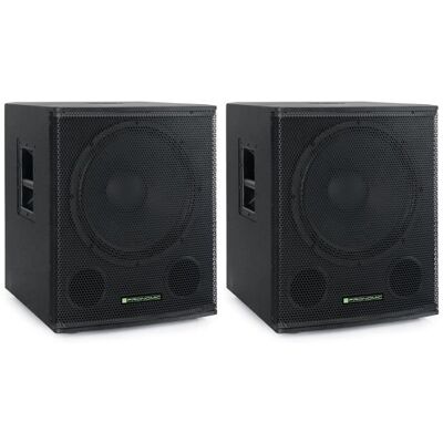 Pronomic SA-18 SUB subwoofer actif 2x set Noir - Publicité Pronomic SA-18 SUB subwoofer actif 2x set Noir - Publicité