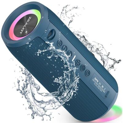 Enceinte Portable Bluetooth ZEALOT S51 Pro 40W avec Lumière LED et Étanchéité IPX6 Bleu - Publicité Enceinte Portable Bluetooth ZEALOT S51 Pro 40W avec Lumière LED et Étanchéité IPX6 Bleu - Publicité