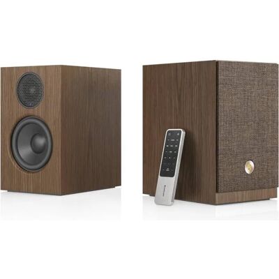 AUDIO PRO - A28 W - Enceinte bluetooth (la paire) - 2x75W - HDMI ARC - Alimentation secteur - Noyer Marron - Publicité AUDIO PRO - A28 W - Enceinte bluetooth (la paire) - 2x75W - HDMI ARC - Alimentation secteur - Noyer Marron - Publicité
