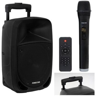 ENCEINTE SONO PORTABLE - FONESTAR - MALIBU-308 - 100W - Bluetooth - Micro sans fil Noir - Publicité ENCEINTE SONO PORTABLE - FONESTAR - MALIBU-308 - 100W - Bluetooth - Micro sans fil Noir - Publicité
