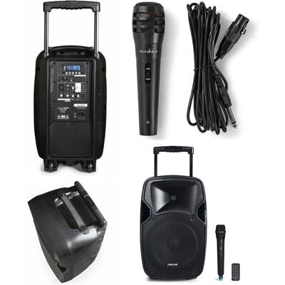 FONESTAR Enceinte Sono Portable - Ibiza Sound - Pro Party Karaoke - Bluetooth - Micro sans fil - Autonomie 12h Noir - Publicité FONESTAR Enceinte Sono Portable - Ibiza Sound - Pro Party Karaoke - Bluetooth - Micro sans fil - Autonomie 12h Noir - Publicité