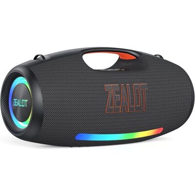 Enceinte Bluetooth ZEALOT S89 250W avec Basses Renforcées et Lumière LED IPX6 40H Noir - Publicité Enceinte Bluetooth ZEALOT S89 250W avec Basses Renforcées et Lumière LED IPX6 40H Noir - Publicité
