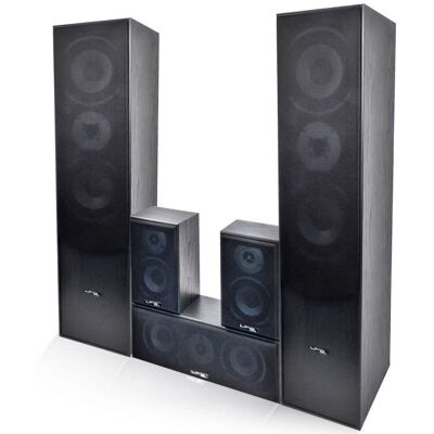 Ensemble 5 enceintes E1004 noire Hifi / Home-Cinéma 850 W LTC Noir - Publicité Ensemble 5 enceintes E1004 noire Hifi / Home-Cinéma 850 W LTC Noir - Publicité