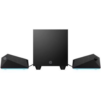 Haut-parleurs gaming HP X1000 - Noir Noir - Publicité Haut-parleurs gaming HP X1000 - Noir Noir - Publicité
