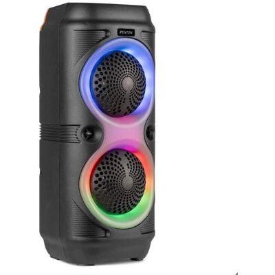 Fenton Track210 - Enceinte lumineuse portable 100W rechargeable avec BT sans fil LEDs micro et télécommande Noir - Publicité Fenton Track210 - Enceinte lumineuse portable 100W rechargeable avec BT sans fil LEDs micro et télécommande Noir - Publicité