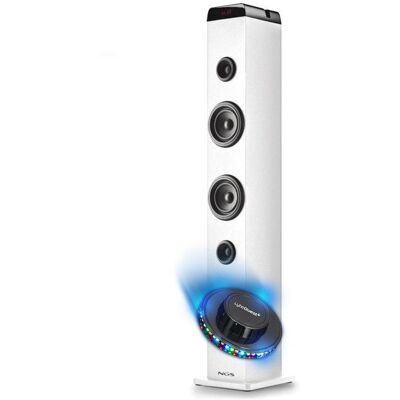 Tour de son Ngs SKYCHARMPROWHITE Puissance 50W Appairage multiple Bluetooth USB Entrée Optique Entrée Micro LIGHT OVNI LED Blanc - Publicité Tour de son Ngs SKYCHARMPROWHITE Puissance 50W Appairage multiple Bluetooth USB Entrée Optique Entrée Micro LIGHT OVNI LED Blanc - Publicité