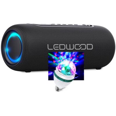 Enceinte Hifi Autonome 100W Ledwood XS100 Ampoule LED Buetooth USB TWS IPX5 Assistant Vocal 10W RMS Batterie 2000mAh Noir - Publicité Enceinte Hifi Autonome 100W Ledwood XS100 Ampoule LED Buetooth USB TWS IPX5 Assistant Vocal 10W RMS Batterie 2000mAh Noir - Publicité