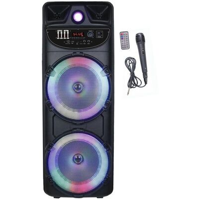 Enceinte nomade - INOVALLEY - MS02-XXL-N - Lumineuse - 1000 W - Bluetooth - Autonomie 2 à 3 heures - Fonction karaoké Noir - Publicité Enceinte nomade - INOVALLEY - MS02-XXL-N - Lumineuse - 1000 W - Bluetooth - Autonomie 2 à 3 heures - Fonction karaoké Noir - Publicité