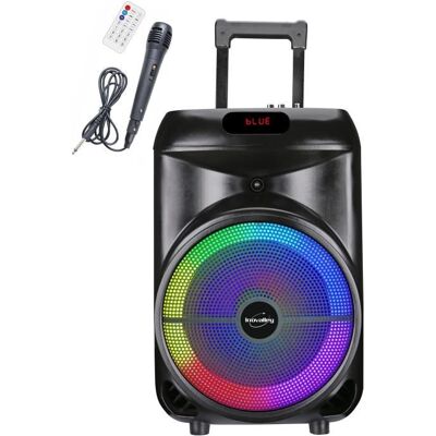 Enceinte trolley - INOVALLEY - KA122 - 700W - Bluetooth - Lumineuse Noir - Publicité Enceinte trolley - INOVALLEY - KA122 - 700W - Bluetooth - Lumineuse Noir - Publicité