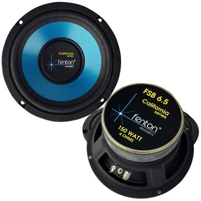 Fenton Paire de Boomer pour sonorisation véhicule Karma FSB 6.5 California séries 150 Watts sous 4 Ohms Noir - Publicité Fenton Paire de Boomer pour sonorisation véhicule Karma FSB 6.5 California séries 150 Watts sous 4 Ohms Noir - Publicité