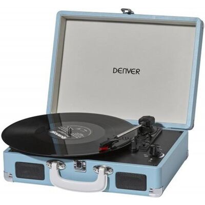 Platine Vinyle Tourne-Disque DENVER VPL-120 Bleu - USB - Haut-Parleurs - 33 1/3 45 78 tr/min Bleu - Publicité Platine Vinyle Tourne-Disque DENVER VPL-120 Bleu - USB - Haut-Parleurs - 33 1/3 45 78 tr/min Bleu - Publicité