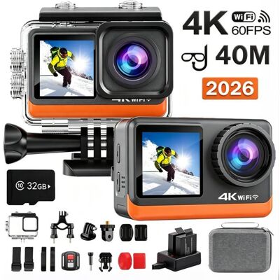 GENERIQUE Caméra Sport-Q80TR Ebrécher:Sony 386 Double Ecran 24 MP EIS 2 Batterie Caméra Etanche 40M Noir - Publicité GENERIQUE Caméra Sport-Q80TR Ebrécher:Sony 386 Double Ecran 24 MP EIS 2 Batterie Caméra Etanche 40M Noir - Publicité