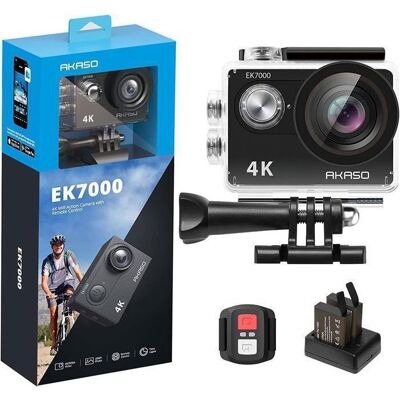 AKASO Caméra Sport EK7000 4K 30FPS 20MP avec 170°Grand-Angle Télécommande Caméscope WiFi Caméra 30M Étanche Noir Noir - Publicité AKASO Caméra Sport EK7000 4K 30FPS 20MP avec 170°Grand-Angle Télécommande Caméscope WiFi Caméra 30M Étanche Noir Noir - Publicité