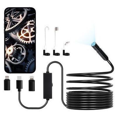 VEVOR Caméra endoscopique Câble Semi-rigide 5 m 8 Lumières LED Étanche IP67 HD 1920p pour inspection de canalisation et automobile - Publicité VEVOR Caméra endoscopique Câble Semi-rigide 5 m 8 Lumières LED Étanche IP67 HD 1920p pour inspection de canalisation et automobile - Publicité