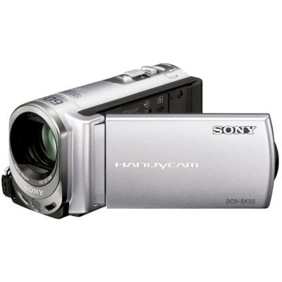 Sony Handycam DCR-SX33E Caméscope mode écran large 800 KP 60x zoom optique Carl Zeiss carte Flash argenté(e) Bleu - Publicité Sony Handycam DCR-SX33E Caméscope mode écran large 800 KP 60x zoom optique Carl Zeiss carte Flash argenté(e) Bleu - Publicité