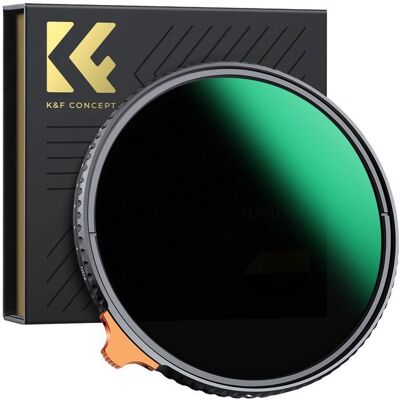 Filtre ND Variable ND2-400 67mm K&F Concept - Densité Neutre 1-8.11 Stops - Résistant à leau et Anti-Rayures Noir - Publicité Filtre ND Variable ND2-400 67mm K&F Concept - Densité Neutre 1-8.11 Stops - Résistant à leau et Anti-Rayures Noir - Publicité