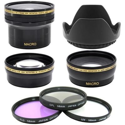 XIT Kit 58MM Filtres HD (UV CPL FLD) + Fisheye + Telephoto + Grand Angle + Pare soleil Pour Canon DSLR EOS REBEL T3i T2i T4i T5i 55... Publicité XIT Kit 58MM Filtres HD (UV CPL FLD) + Fisheye + Telephoto + Grand Angle + Pare soleil Pour Canon DSLR EOS REBEL T3i T2i T4i T5i 55... Publicité