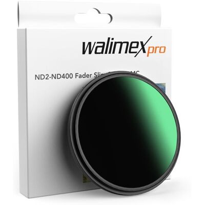Walimex pro ND2-ND400 72 mm Fader Slim filtre gris variable avec 9 niveaux douverture filtre ND avec revêtement 18 couches Noir - Publicité Walimex pro ND2-ND400 72 mm Fader Slim filtre gris variable avec 9 niveaux douverture filtre ND avec revêtement 18 couches Noir - Publicité