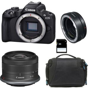 Hybride Canon appareil photo hybride eos r50 + rf-s 18-45mm f/4.5-6.3 is stm + sac + carte sd 8 go + bague ef-eos r - Publicité Hybride Canon appareil photo hybride eos r50 + rf-s 18-45mm f/4.5-6.3 is stm + sac + carte sd 8 go + bague ef-eos r - Publicité