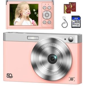 Appareil Photo Numérique Compact 1080P 50MP Campark Caméra 2.8LCD Rechargeables avec Carte SD 32 GB (Rose) Rose - Publicité Appareil Photo Numérique Compact 1080P 50MP Campark Caméra 2.8LCD Rechargeables avec Carte SD 32 GB (Rose) Rose - Publicité