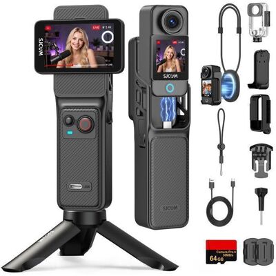 Camera Vlog 4K SJCAM C400 + Carte 64Go - Écran Tactile Rotatif 2.29 - Batterie 7H - Stabilisateur 6 Axes - Étanche Noir - Publicité Camera Vlog 4K SJCAM C400 + Carte 64Go - Écran Tactile Rotatif 2.29 - Batterie 7H - Stabilisateur 6 Axes - Étanche Noir - Publicité