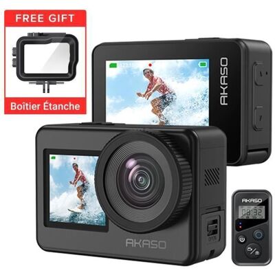 AKASO Brave 7 4K Caméra Sport IPX8 10M Étanche avec étui 30FPS 20MP EIS 2.0 110 WiFi 512GB Commande Vocale Support Micro Noir Noir - Publicité AKASO Brave 7 4K Caméra Sport IPX8 10M Étanche avec étui 30FPS 20MP EIS 2.0 110 WiFi 512GB Commande Vocale Support Micro Noir Noir - Publicité