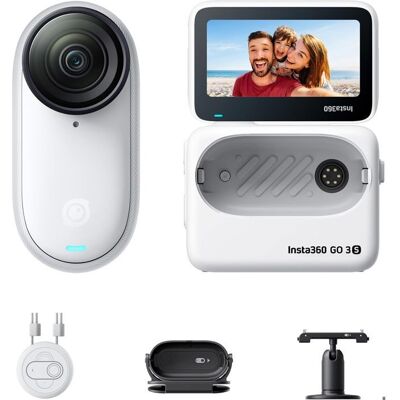 Caméra sport 4K - INSTA360 - GO 3S - 128GB - Ultra-légère - Bluetooth - Résistant aux éclaboussures - Blanc Blanc - Publicité Caméra sport 4K - INSTA360 - GO 3S - 128GB - Ultra-légère - Bluetooth - Résistant aux éclaboussures - Blanc Blanc - Publicité