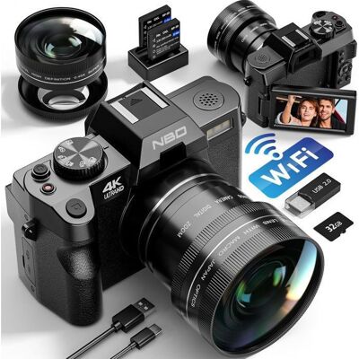 NBD Appareils Photo numériques Ture 4K pour la Photographie et Le vlogging 48MP/60FPS WiFi et contrôle dapplication Noir - Publicité NBD Appareils Photo numériques Ture 4K pour la Photographie et Le vlogging 48MP/60FPS WiFi et contrôle dapplication Noir - Publicité