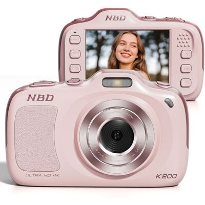 Appareil photo numérique - NBD - 64MP 4K - Autofocus - Zoom 16x - Carte SD 32 Go - Rose Rose - Publicité Appareil photo numérique - NBD - 64MP 4K - Autofocus - Zoom 16x - Carte SD 32 Go - Rose Rose - Publicité