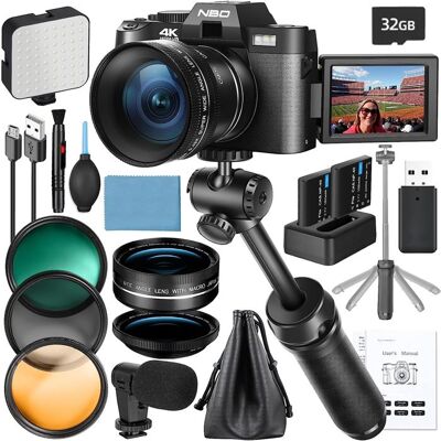 NBD Appareil Photo Numérique 4K 48MP avec Autofocus Écran Orientable 180° Zoom 16X WiFi - Publicité NBD Appareil Photo Numérique 4K 48MP avec Autofocus Écran Orientable 180° Zoom 16X WiFi - Publicité