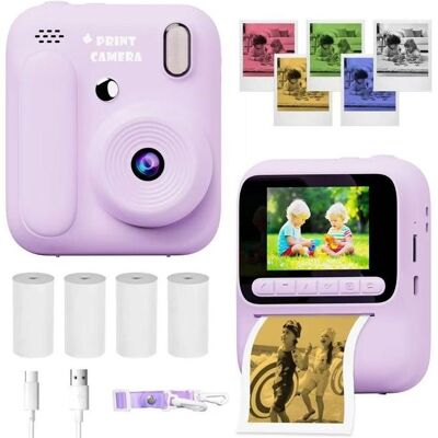 NOBRAND Appareil photo instantané 4800w-Impression couleur instantanée - HD 2.4 Pouces-Jouet Fille 3 4 5 6 Ans -Violet Violet - Publicité NOBRAND Appareil photo instantané 4800w-Impression couleur instantanée - HD 2.4 Pouces-Jouet Fille 3 4 5 6 Ans -Violet Violet - Publicité