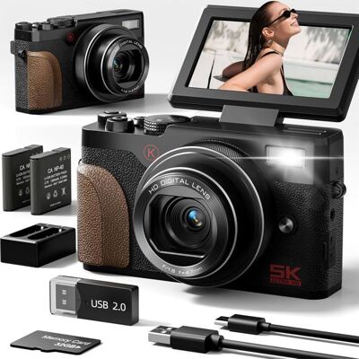 NBD Appareil Photo Numérique 5K 64MPVidéo 4K/30fps & Écran Orientable 3 180° – Compacte Noir - Publicité NBD Appareil Photo Numérique 5K 64MPVidéo 4K/30fps & Écran Orientable 3 180° – Compacte Noir - Publicité