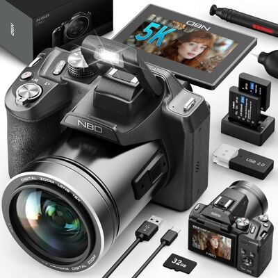 NBD Appareil Photo Numérique 5K 64MP avec Autofocus et Zoom 16x - Écran IPS 3 180° Noir - Publicité NBD Appareil Photo Numérique 5K 64MP avec Autofocus et Zoom 16x - Écran IPS 3 180° Noir - Publicité