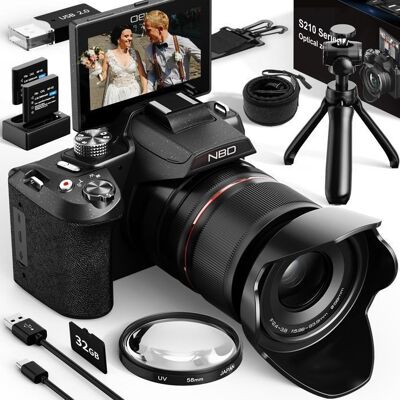 Appareil photo numérique - NBD - 8K - 64MP - Zoom Optique 16x - Écran 2.8 pouces 180° Noir - Publicité Appareil photo numérique - NBD - 8K - 64MP - Zoom Optique 16x - Écran 2.8 pouces 180° Noir - Publicité