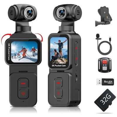NOBRAND Caméra sport 5K – Objectif rotatif 180° – Écran inclinable – Reconnaissance faciale – Écran tactile 1.69 IPS – 1000mAh – Noir Noir - Publicité NOBRAND Caméra sport 5K – Objectif rotatif 180° – Écran inclinable – Reconnaissance faciale – Écran tactile 1.69 IPS – 1000mAh – Noir Noir - Publicité