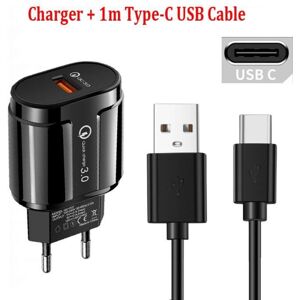 Chargeur téléphone - OPPO - Adaptateur mural rapide QC 3.0 - Prise EU - USB type-C - Noir Noir - Publicité Chargeur téléphone - OPPO - Adaptateur mural rapide QC 3.0 - Prise EU - USB type-C - Noir Noir - Publicité