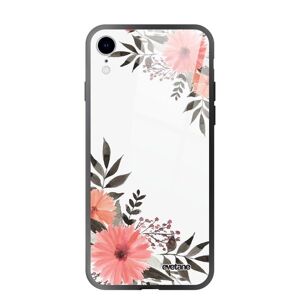 EVETANE Coque en verre trempé compatible iPhone Xr - Modèle : Fleurs roses Noir - Publicité EVETANE Coque en verre trempé compatible iPhone Xr - Modèle : Fleurs roses Noir - Publicité
