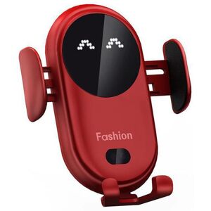 YNKKVRE Chargeur de voiture sans fil 10W avec support pour téléphone portable capteur intelligent compatible iPhone et Samsung Rouge - Publicité YNKKVRE Chargeur de voiture sans fil 10W avec support pour téléphone portable capteur intelligent compatible iPhone et Samsung Rouge - Publicité