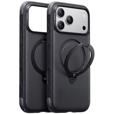 Coque iPhone 18 Pro Max TORRAS Ostand Q3 Rugg Noir avec Support 360° Noir - Publicité Coque iPhone 18 Pro Max TORRAS Ostand Q3 Rugg Noir avec Support 360° Noir - Publicité