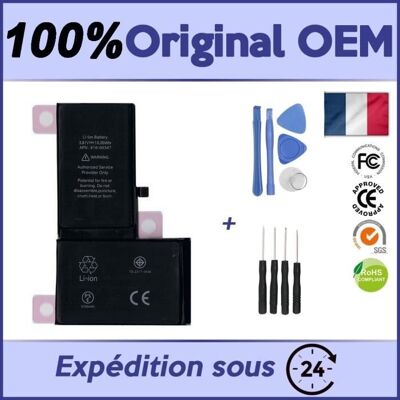 Batterie - OEM - iPhone X - 3100mAh - Lithium Ion - Adhésif et outils inclus Blanc - Publicité Batterie - OEM - iPhone X - 3100mAh - Lithium Ion - Adhésif et outils inclus Blanc - Publicité