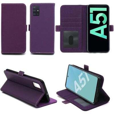 Etui portefeuille - XEPTIO - Samsung Galaxy A51 - Violet - Souple - Antichoc Violet - Publicité Etui portefeuille - XEPTIO - Samsung Galaxy A51 - Violet - Souple - Antichoc Violet - Publicité